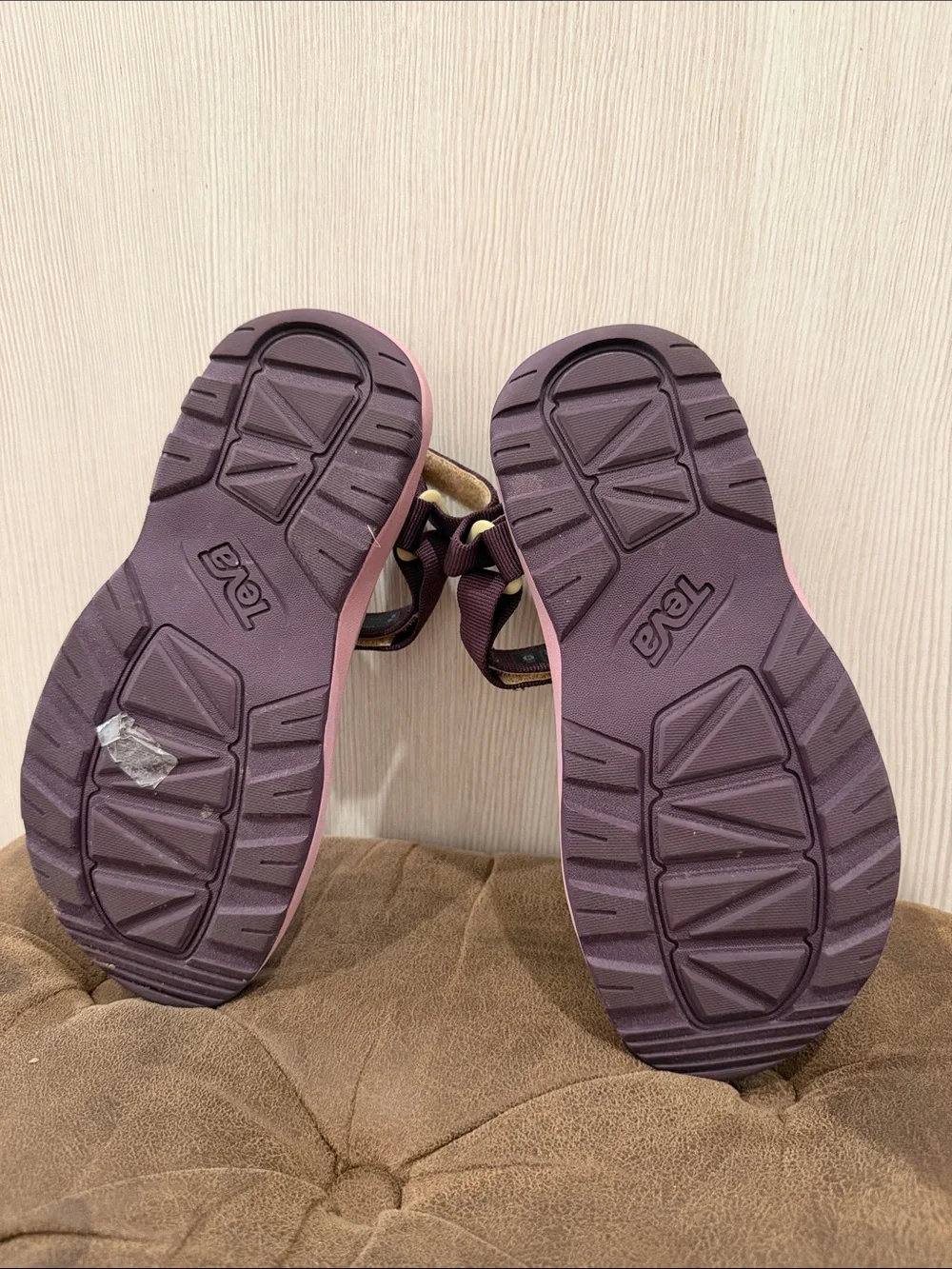 Teva Kids Pink Sandals with Teal and Purple Strap Accents